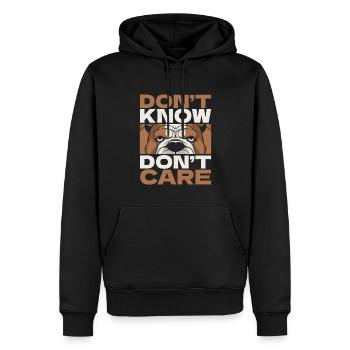 Bouledogue Drôle Ne Sais Pas Ne Pas Se Soucier - Sweat à capuche Premium bio Homme - noir - Devant - Nico (187cm)