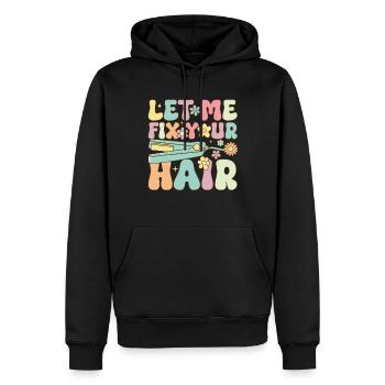 Groovy Hairstylist Friseurin - Männer Premium Bio Hoodie - Schwarz - Vorne - Nico (187cm)