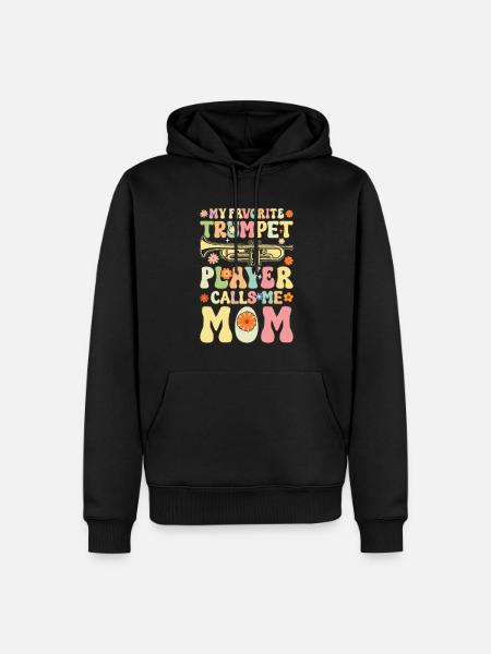 Weibliche Trompeter-Mutter - Männer Premium Bio Hoodie - Schwarz