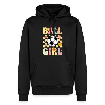 Groovy Volleyball Girl Weibliche Volleyballspieler - Männer Premium Bio Hoodie - Schwarz - Vorne - Nico (187cm)