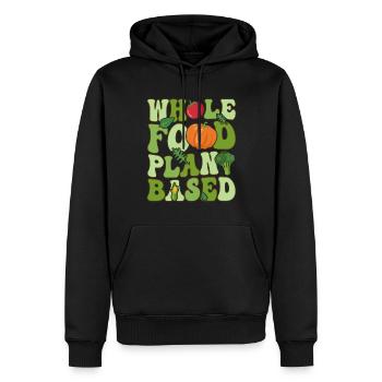 Groovy Vegan Veganismus - Männer Premium Bio Hoodie - Schwarz - Vorne - Nico (187cm)