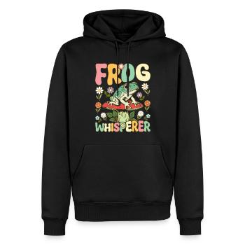 Groovy Frog Lovers - Männer Premium Bio Hoodie - Schwarz - Vorne - Nico (187cm)