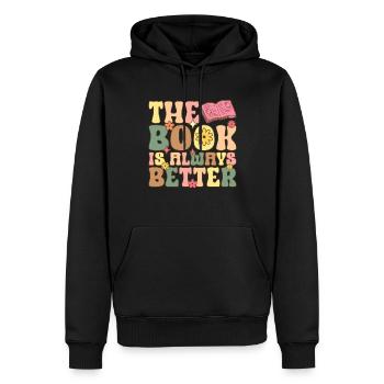 Lecteur de livres Groovy - Sweat à capuche Premium bio Homme - noir - Devant - Nico (187cm)