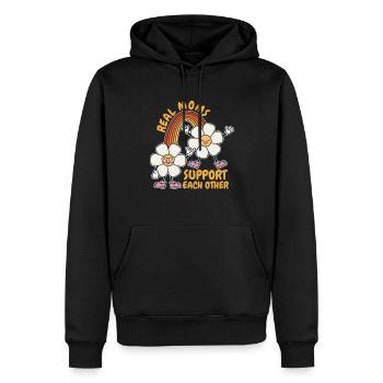 Maman Soutien Maman - Sweat à capuche Premium bio Homme - noir - Devant - Nico (187cm)