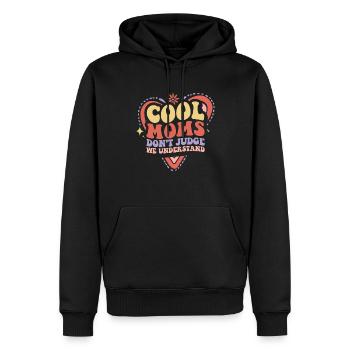 Maman Soutien à la maman - Sweat à capuche Premium bio Homme - noir - Devant - Nico (187cm)