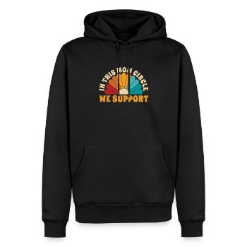 Soutien aux mamans et aux mamans - Sweat à capuche Premium bio Homme - noir - Devant - Nico (187cm)