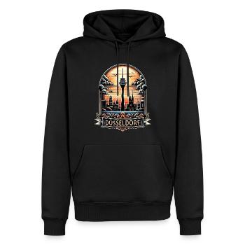 Düsseldorf Skyline Heart Love Home - Sweat à capuche Premium bio Homme - noir - Devant - Nico (187cm)