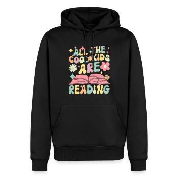 Groovy Book Reader Lecture de livres - Sweat à capuche Premium bio Homme - noir - Devant - Nico (187cm)