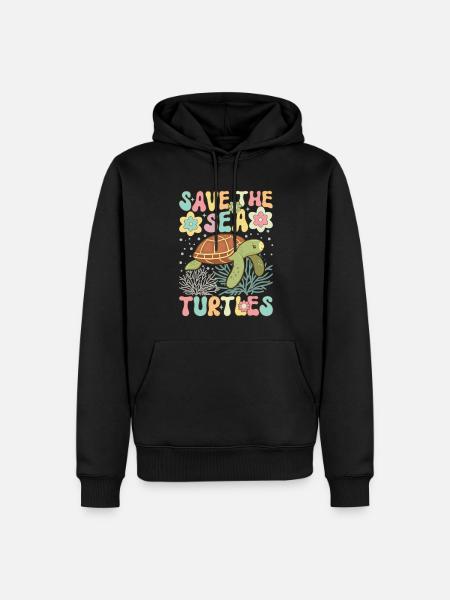 Groovy Turtle Lover - Men’s Premium Organic Hoodie - black