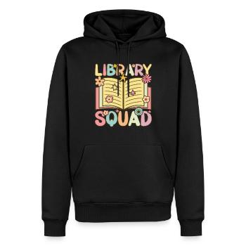 Bibliothécaire lecteur de livres groovy - Sweat à capuche Premium bio Homme - noir - Devant - Nico (187cm)