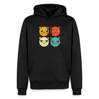 Katze - Männer Premium Bio Hoodie - Schwarz - Vorne - Nico (187cm)
