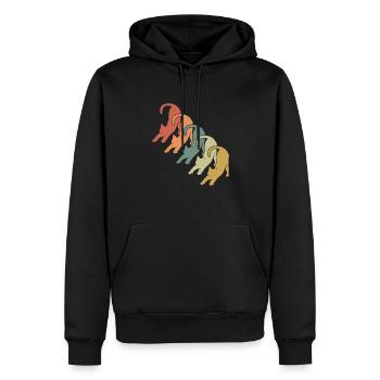 Katze - Männer Premium Bio Hoodie - Schwarz - Vorne - Nico (187cm)