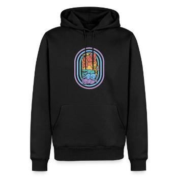 Katze - Männer Premium Bio Hoodie - Schwarz - Vorne - Nico (187cm)