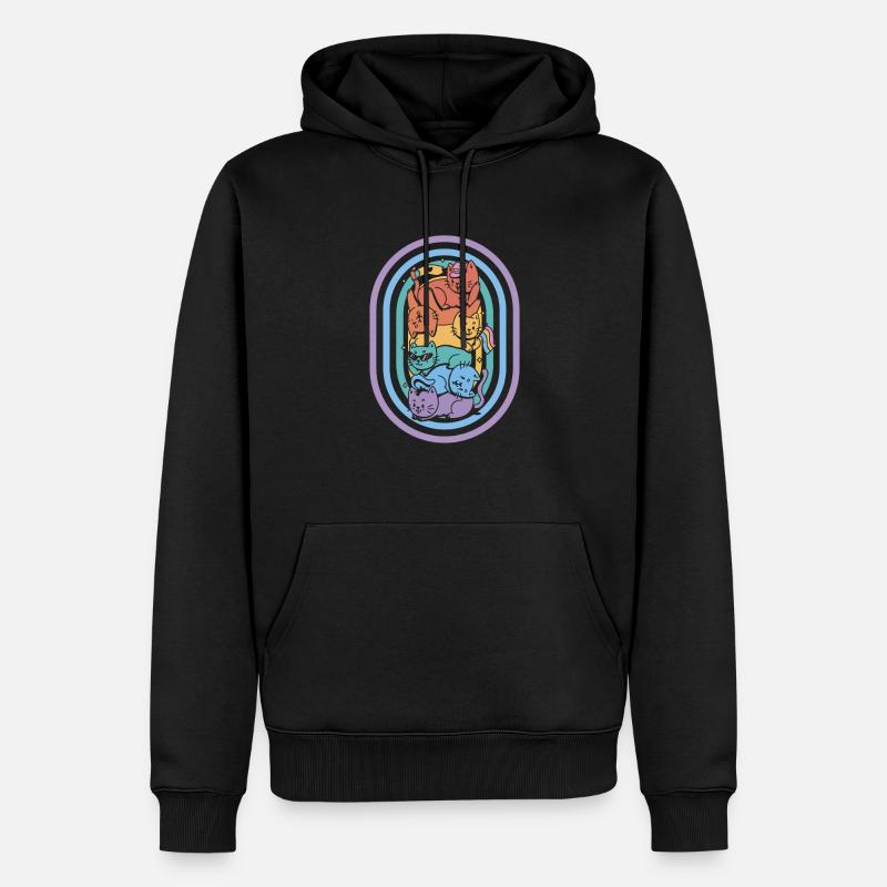 Katze - Männer Premium Bio Hoodie - Schwarz