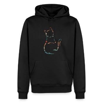 Katze - Männer Premium Bio Hoodie - Schwarz - Vorne - Nico (187cm)