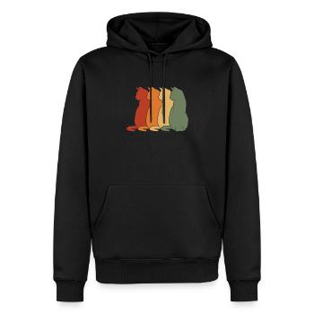 Katze - Männer Premium Bio Hoodie - Schwarz - Vorne - Nico (187cm)