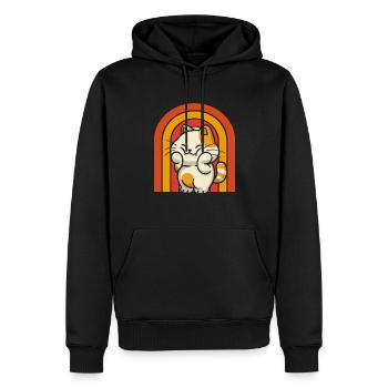 Katze - Männer Premium Bio Hoodie - Schwarz - Vorne - Nico (187cm)