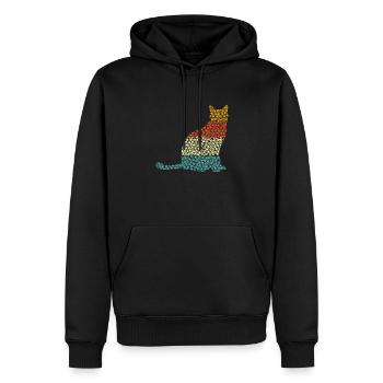 Katze - Männer Premium Bio Hoodie - Schwarz - Vorne - Nico (187cm)