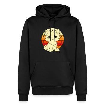 Katze - Männer Premium Bio Hoodie - Schwarz - Vorne - Nico (187cm)