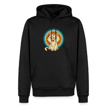 Katze - Männer Premium Bio Hoodie - Schwarz - Vorne - Nico (187cm)