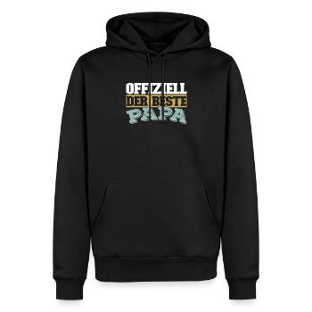 Vater Papa Meilleur Papa - Sweat à capuche Premium bio Homme - noir - Devant - Nico (187cm)