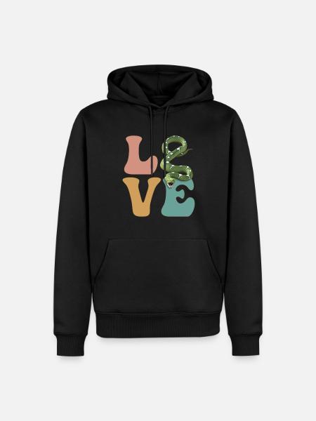 LOVE Schlangenliebhaber - Herre Premium økologisk hoodie - sort