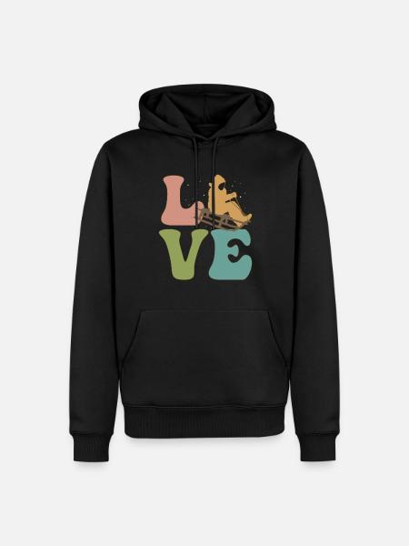LOVE Sleigh Ride Sleigh - Men’s Premium Organic Hoodie - black
