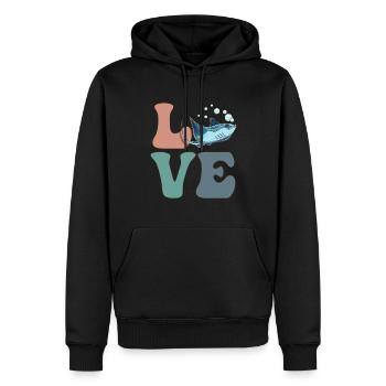 LIEBE Stachelrochen Mantarochen - Männer Premium Bio Hoodie - Schwarz - Vorne - Nico (187cm)
