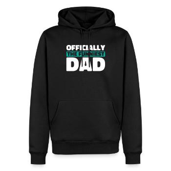 Vater Papa Papa Le Plus Drôle - Sweat à capuche Premium bio Homme - noir - Devant - Nico (187cm)