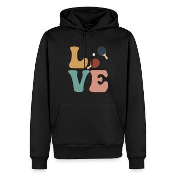 LOVE Tischtennis Ping Pong Spieler - Männer Premium Bio Hoodie - Schwarz - Vorne - Nico (187cm)