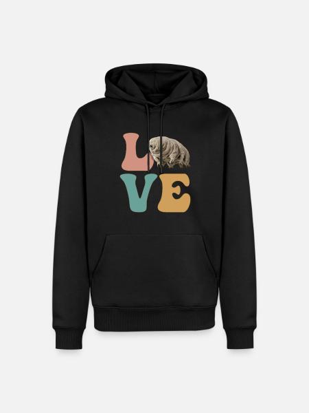 LOVE Tardigrades Ours d’eau Microbiologie - Sweat à capuche Premium bio Homme - noir