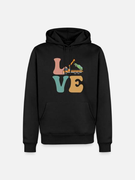 LOVE Abschleppwagenfahrer Abschleppdienst Abschlep - Männer Premium Bio Hoodie - Schwarz
