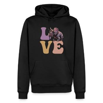 AMOUR Tricératops Dinosaure - Sweat à capuche Premium bio Homme - noir - Devant - Nico (187cm)