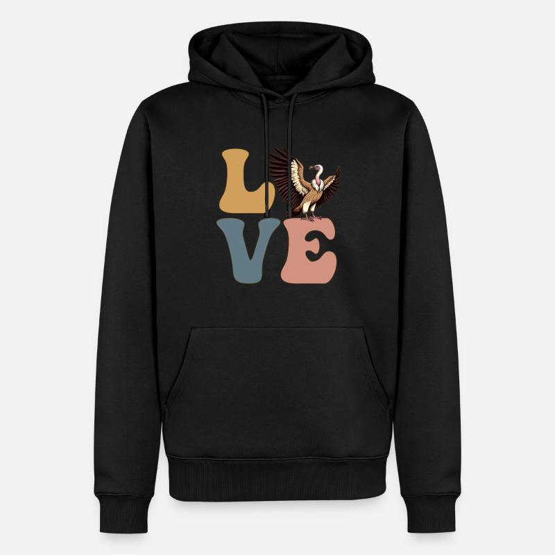 AMOUR Oiseaux vautours - Sweat à capuche Premium bio Homme - noir