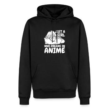 Anime Manga Anime Fille - Sweat à capuche Premium bio Homme - noir - Devant - Nico (187cm)
