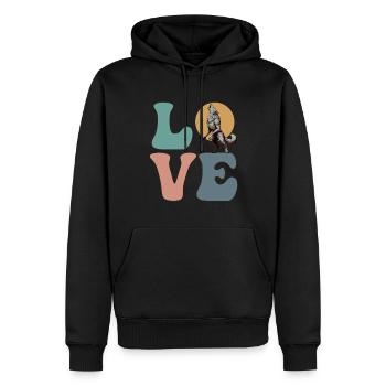 LOVE Werewolf Wolf Howling Furry Fandom Fursuit - Men’s Premium Organic Hoodie - black - Front - Nico (187cm)