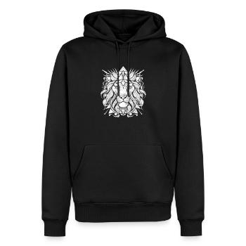 Lion - Sweat à capuche Premium bio Homme - noir - Devant - Nico (187cm)