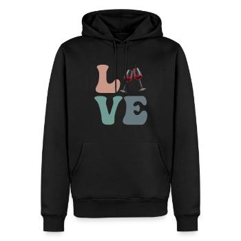 DEAR wine drinkers, - Men’s Premium Organic Hoodie - black - Front - Nico (187cm)