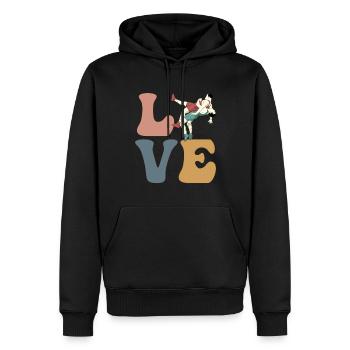 LOVE Wrestling Lutteur - Sweat à capuche Premium bio Homme - noir - Devant - Nico (187cm)