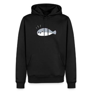 Sacambaspis Poisson ancien Meme Caution - Sweat à capuche Premium bio Homme - noir - Devant - Nico (187cm)