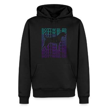 Rottweiler Hund Retro - Männer Premium Bio Hoodie - Schwarz - Vorne - Nico (187cm)