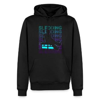 Schlittenfahren Mushing Schlitten Retro - Männer Premium Bio Hoodie - Schwarz - Vorne - Nico (187cm)