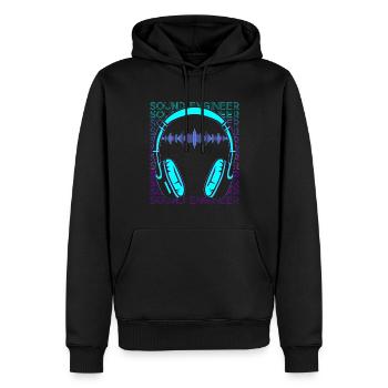 Ingénieur du son Ingénieur du son Audio Rétro - Sweat à capuche Premium bio Homme - noir - Devant - Nico (187cm)
