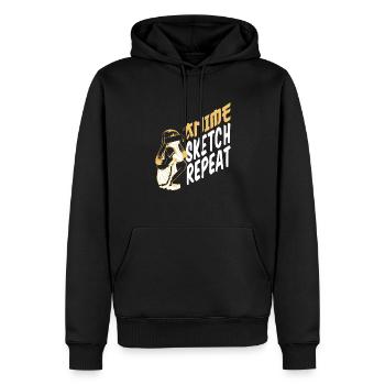 Anime Manga Anime Fille - Sweat à capuche Premium bio Homme - noir - Devant - Nico (187cm)