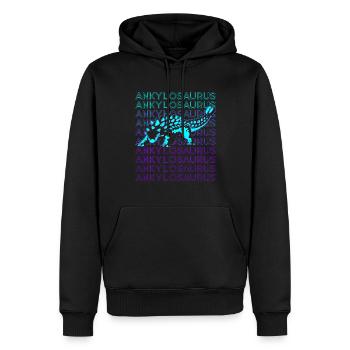 Ankylosaurus Dinosaur Retro - Men’s Premium Organic Hoodie - black - Front - Nico (187cm)