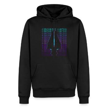 Chasse à la pointe de flèche Chasseur de pointe de flèche rétro - Sweat à capuche Premium bio Homme - noir - Devant - Nico (187cm)