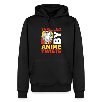 Anime Manga Anime Fille - Sweat à capuche Premium bio Homme - noir - Devant - Nico (187cm)