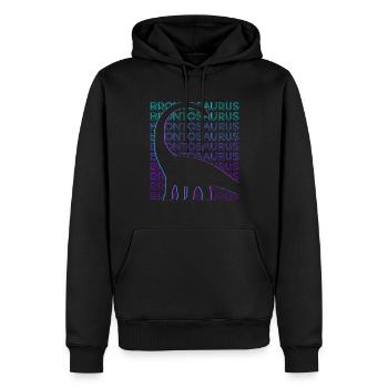 Brontosaurus Dinosaurier Retro - Männer Premium Bio Hoodie - Schwarz - Vorne - Nico (187cm)