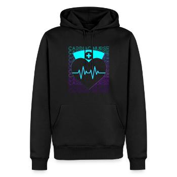 Herzkrankenschwester Kardiologie CNS Retro - Männer Premium Bio Hoodie - Schwarz - Vorne - Nico (187cm)