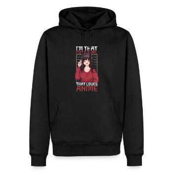 Anime Manga Anime Fille - Sweat à capuche Premium bio Homme - noir - Devant - Nico (187cm)